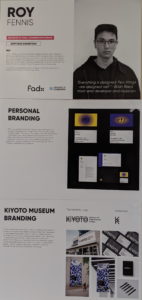 Poster by Roy Fennis with sections on personal branding and Kiyoto museum branding